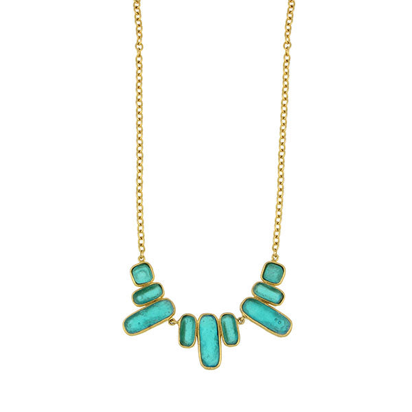 Geo Bubble 16 Inch Adjustable Necklace - Teal by Michael Michaud