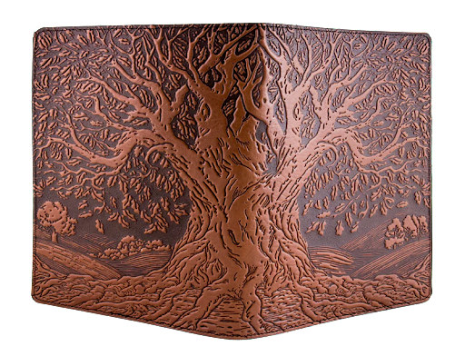 Leather Composition Notebook - Tree of Life in Saddle