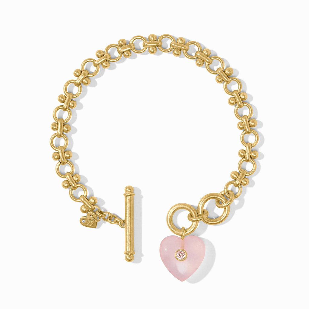 Heart Link Bracelet in Pink Quartz by Julie Vos