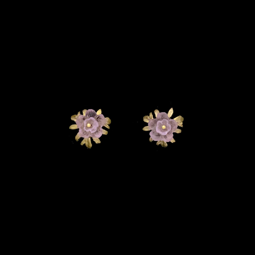 Lavender Mums Stud Earrings by Michael Michaud