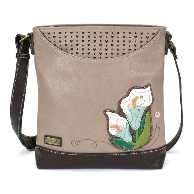Calla Lily Sweet Messenger Bag in Warm Grey