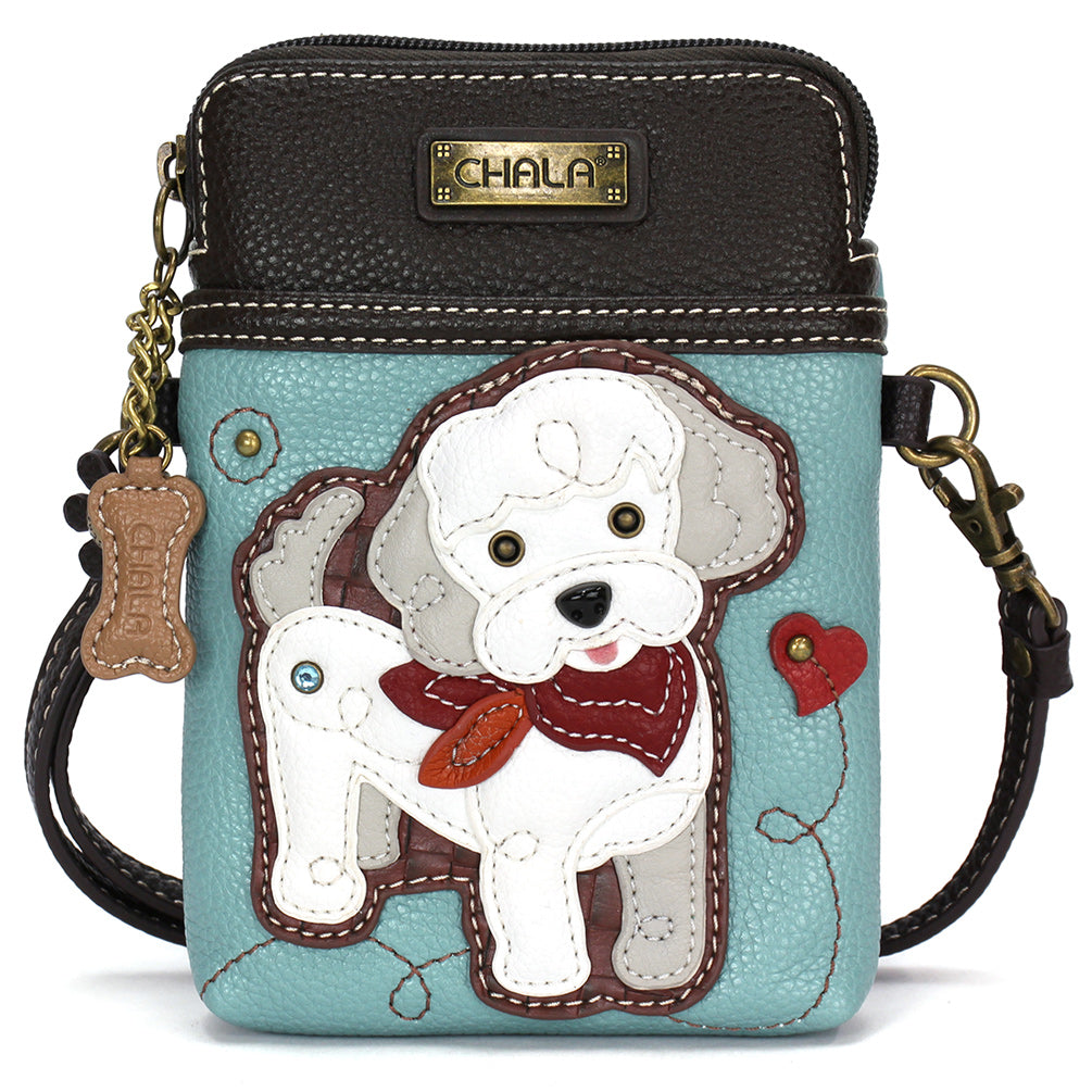 Poodle A CellPhone Crossbody in Blue by Chala