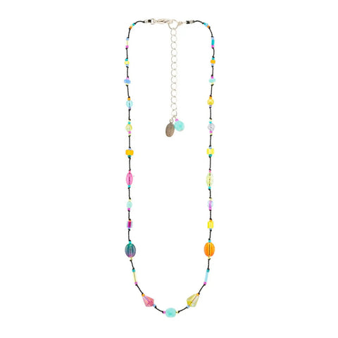Multi Color Silk Thread Necklace by Firefly Jewelry
