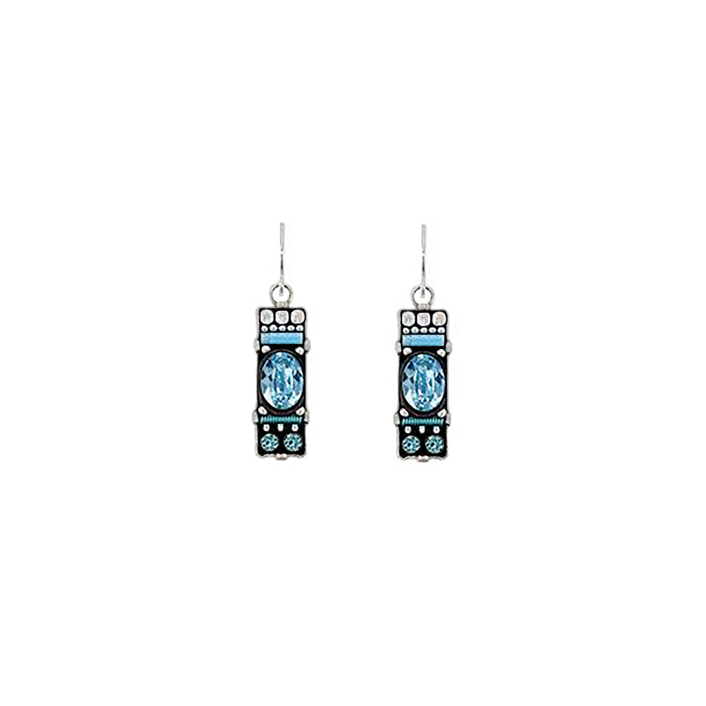 Light Blue Architectural Earrings by Firefly Jewelry