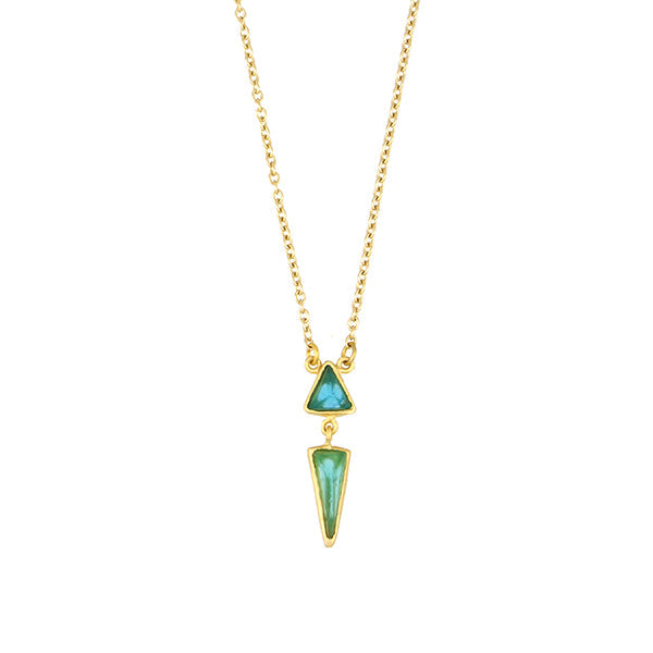 Teal and TurquoiseTrinity 16 Inch Adjustable Dangle Pendant Necklace by Michael Michaud