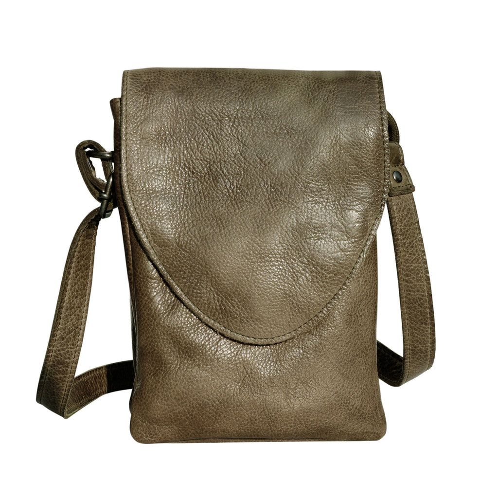 Pippa Leather Crossbody in Moss