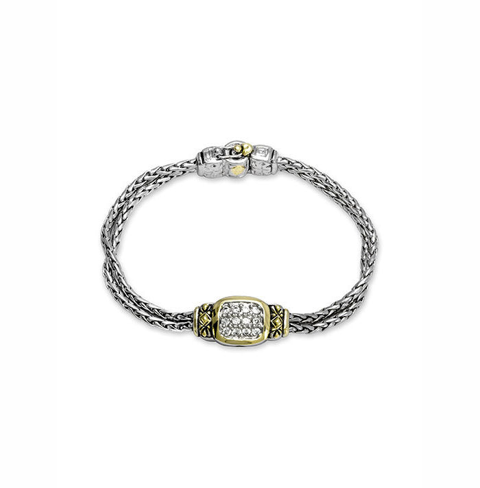 Nouveau Cubic Zirconia Double Strand 7" Bracelet John Medeiros