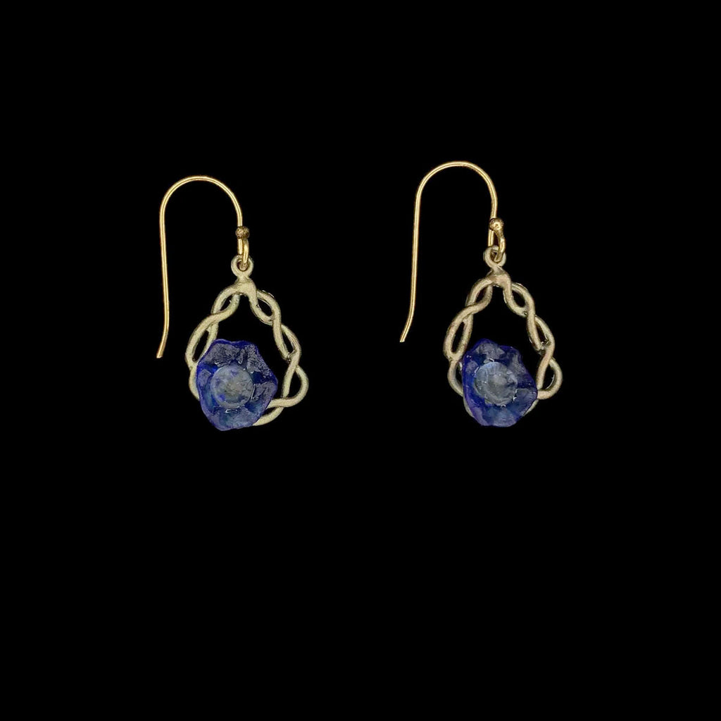 Morning Glory Small Hoop Wire Earrings by Michael Michaud