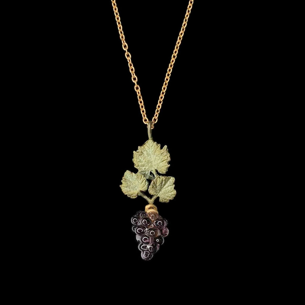 Wild Grape Vine 16 Inch Adjustable Dainty Pendant Necklace by Michael Michaud