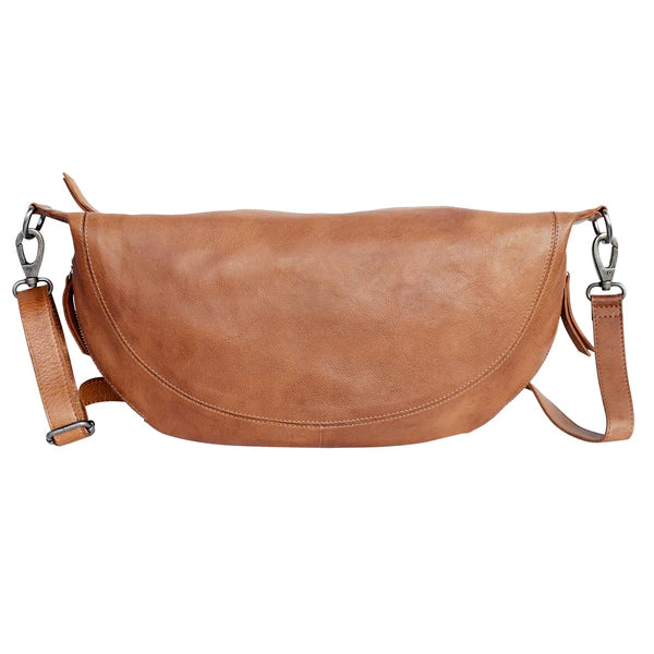Callie Leather Sling and Crossbody in Cognac