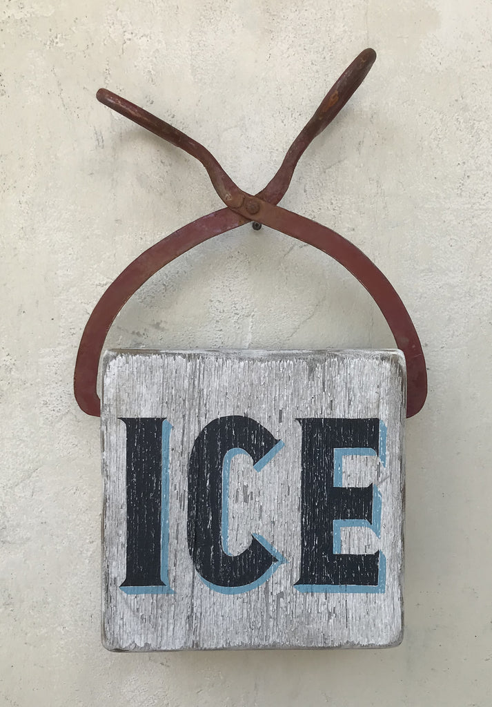 ICE with Antique Tongs Americana Art