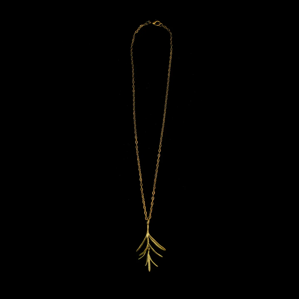 Petite Herb - Rosemary 16 Inch Adjustable Pendant Necklace by Michael Michaud