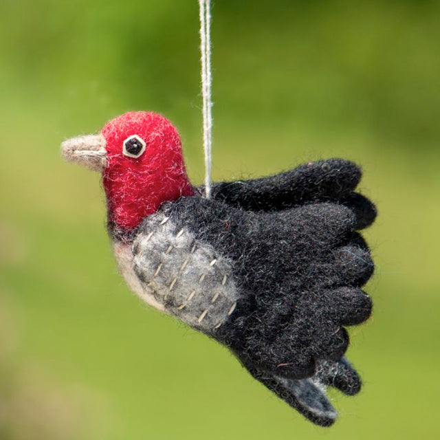 Woodpecker Wool Ornament