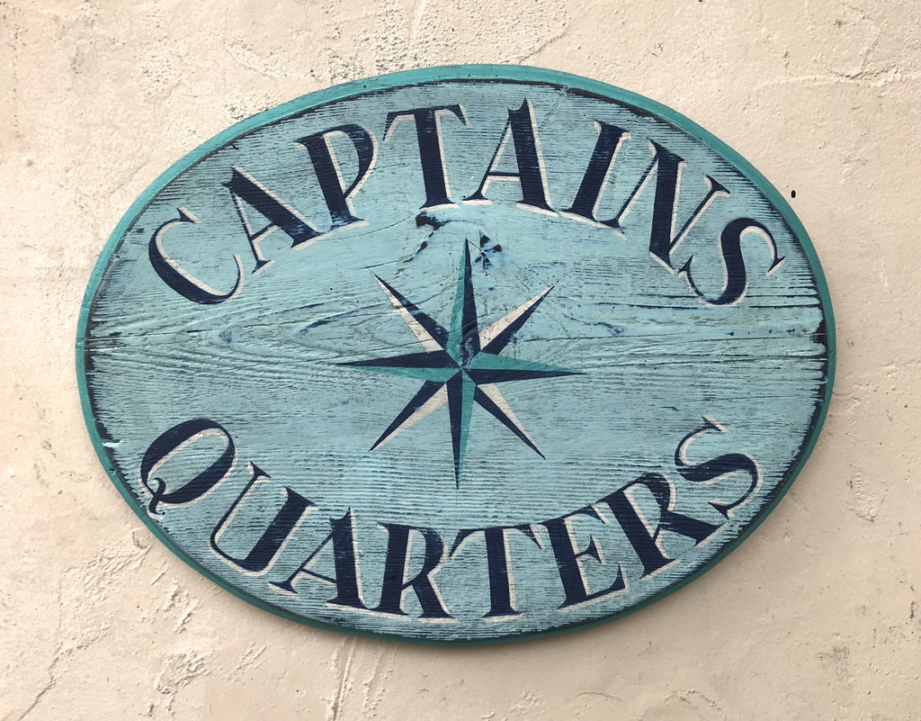 Captains Quarters (Oval) (Turquoise) Americana Art