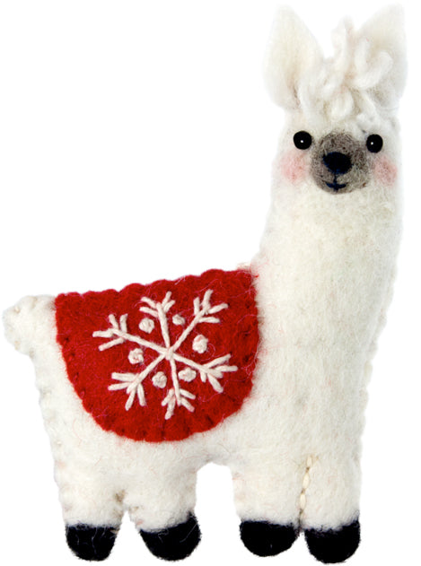 Snowflake Llama Wool Ornament