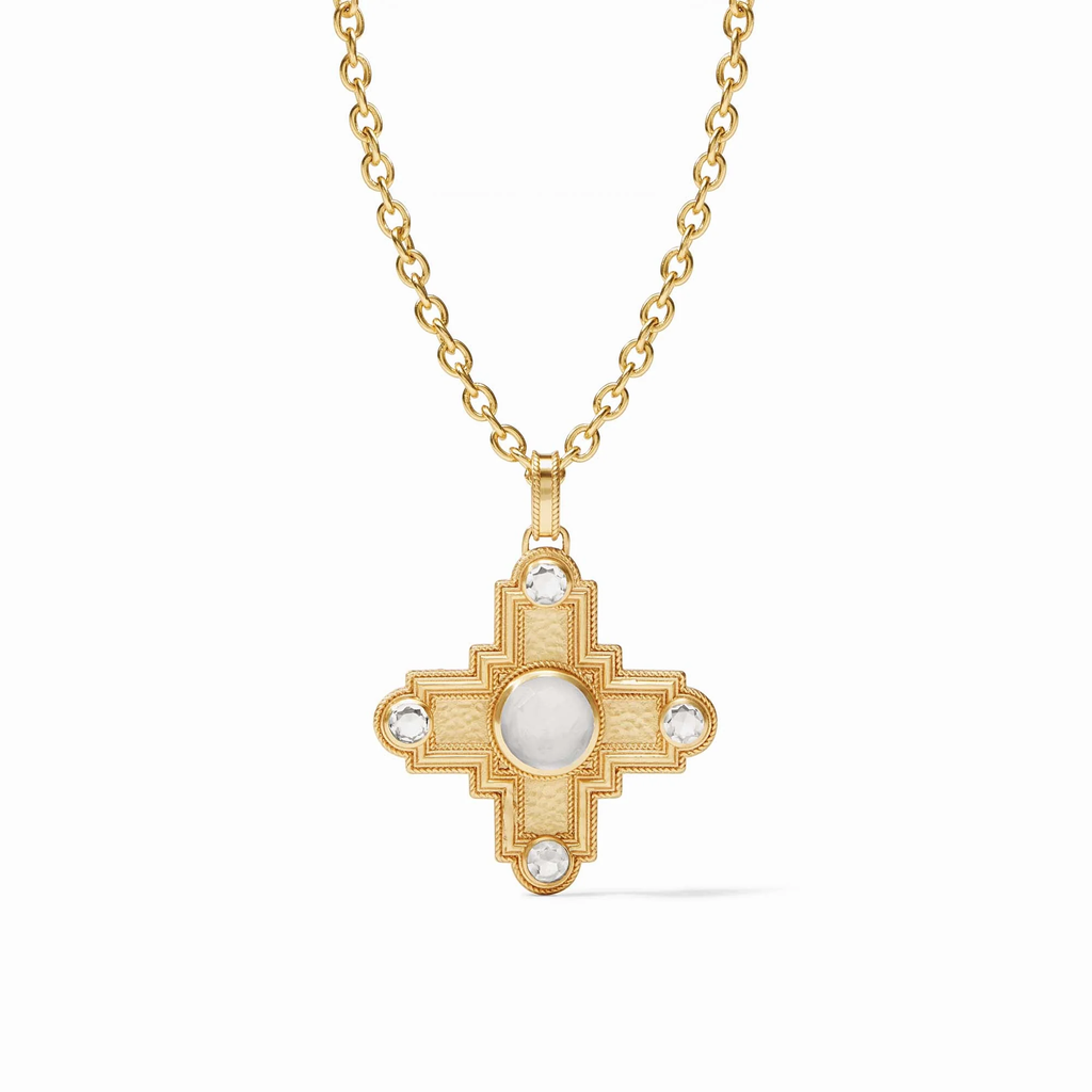 Malta Theodora Iridescent Clear Crystal Pendant Necklace by Julie Vos