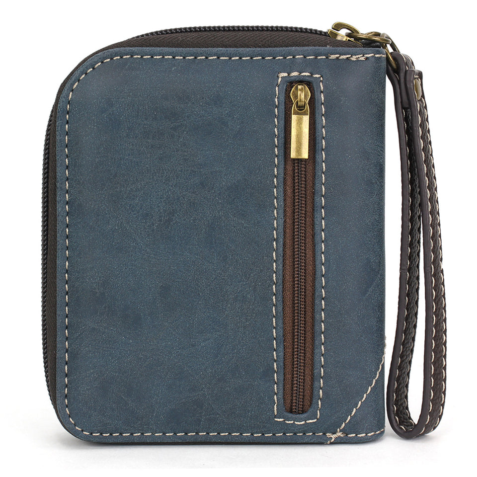 Big Foot Zip-Around Wallet in Blue by Chala