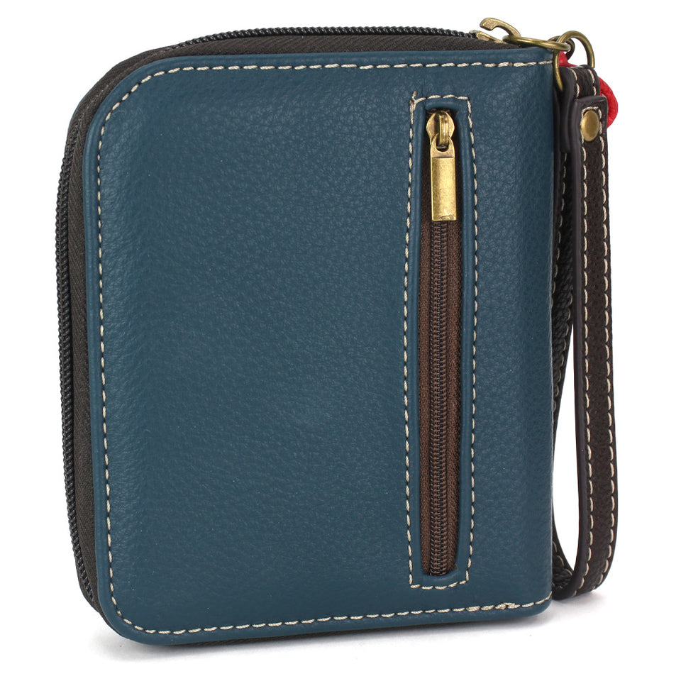Mushroom Zip-Around Wallet in Blue by Chala