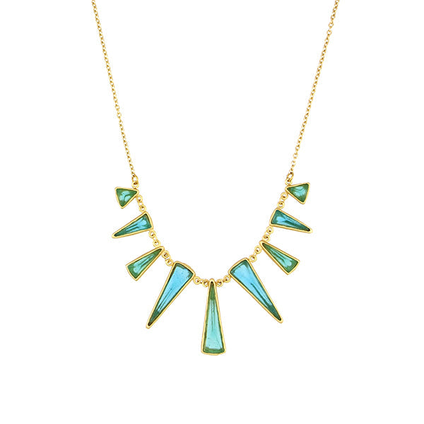 Teal and Turquoise Trinity 16 Inch Adjustable Necklace by Michael Michaud