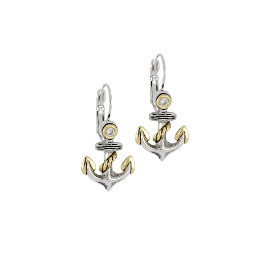 Ocean Images Seaside - Anchor Earrings by John Medeiros