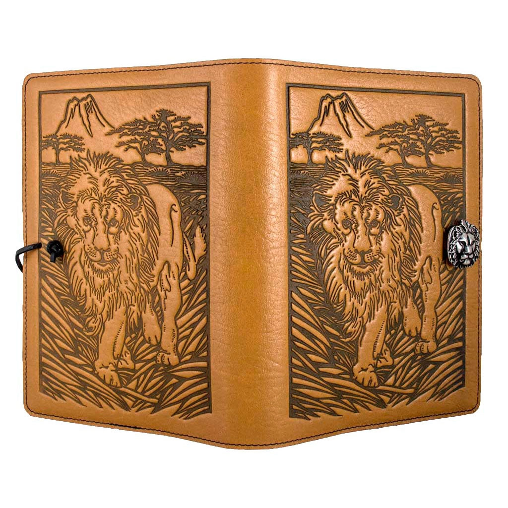 Large Leather Journal - Lion in Marigold