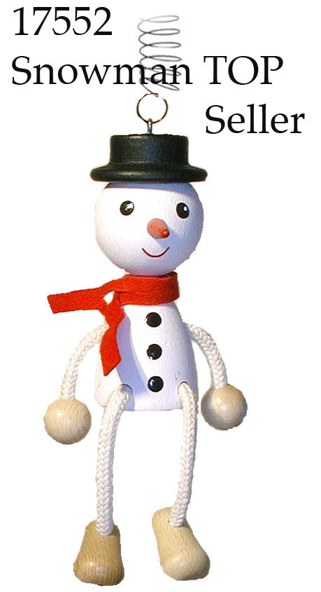 Snowman Handcrafted Wooden Jumpie