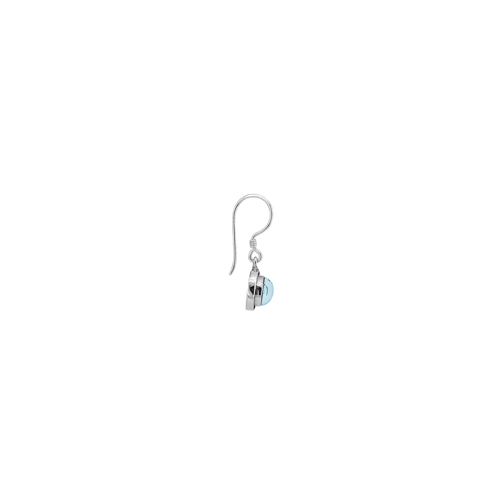 Sterling Silver Round Dangle Earrings with Blue Topaz