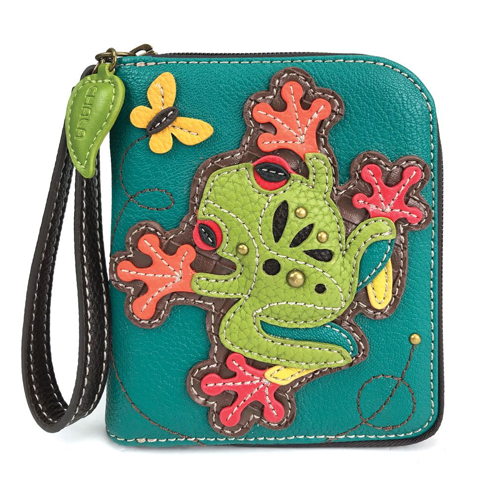 Frog Zip-Around Wallet in Turquoise by Chala