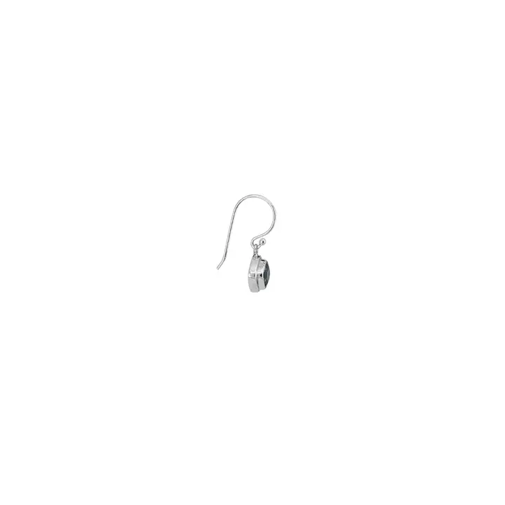 Sterling Silver Square Dangle Earrings with Lab Green Tourmaline
