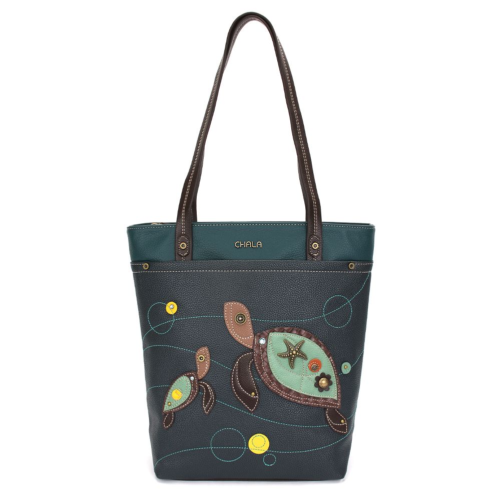 Turtles Deluxe Everyday Tote in Navy by Chala