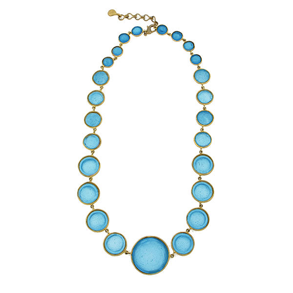 Bubble 16 Inch Adjustable Statement Necklace - Turquoise by Michael Michaud