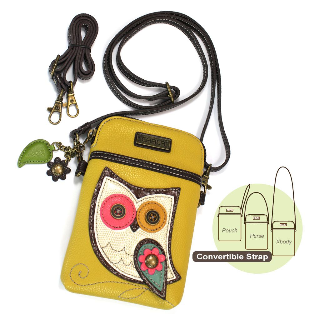 Owl Gen II Cellphone Crossbody in Mustard by Chala
