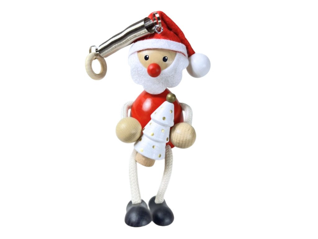 Santa with Christmas Tree Handcrafted Wooden Jumpie