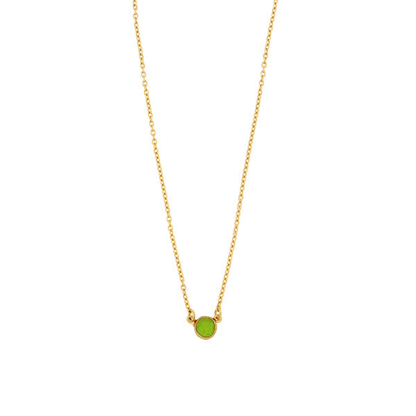 Bubble 16 Inch Adjustable Dainty Pendant Necklace - Green by Michael Michaud