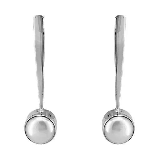 Sterling Silver Tanda Seru Drop Earrings with Pearl
