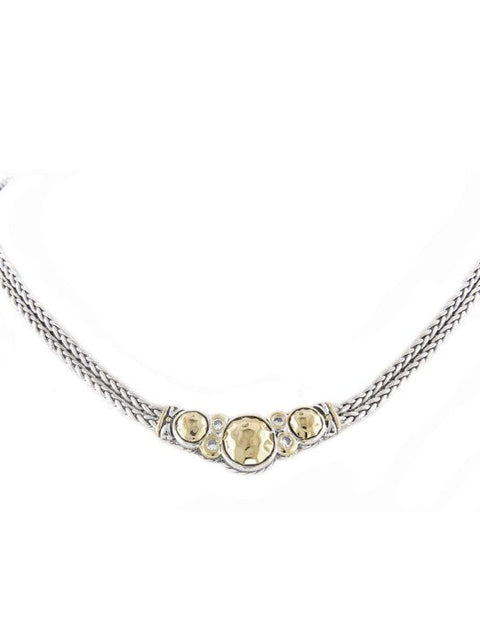 Oval Link Collection Hammered Double Strand Necklace by John Medeiros