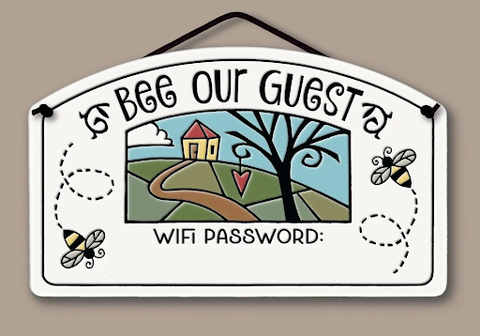 Bee Our Guest Wifi Password Large Arch Tile