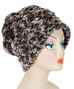 Cuddly Ivory with Calico Luxury Faux Fur Beanie Large