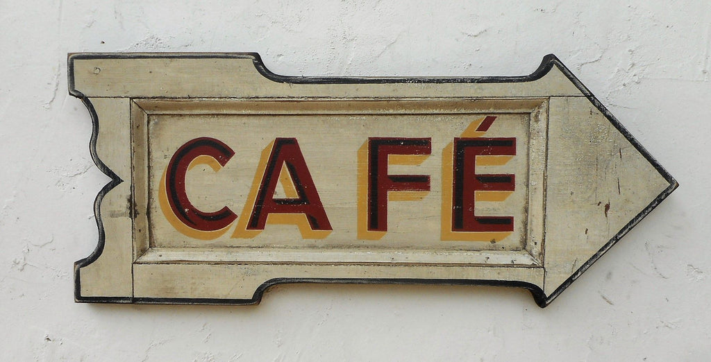 Cafe Arrow White with Black Trim Americana Art