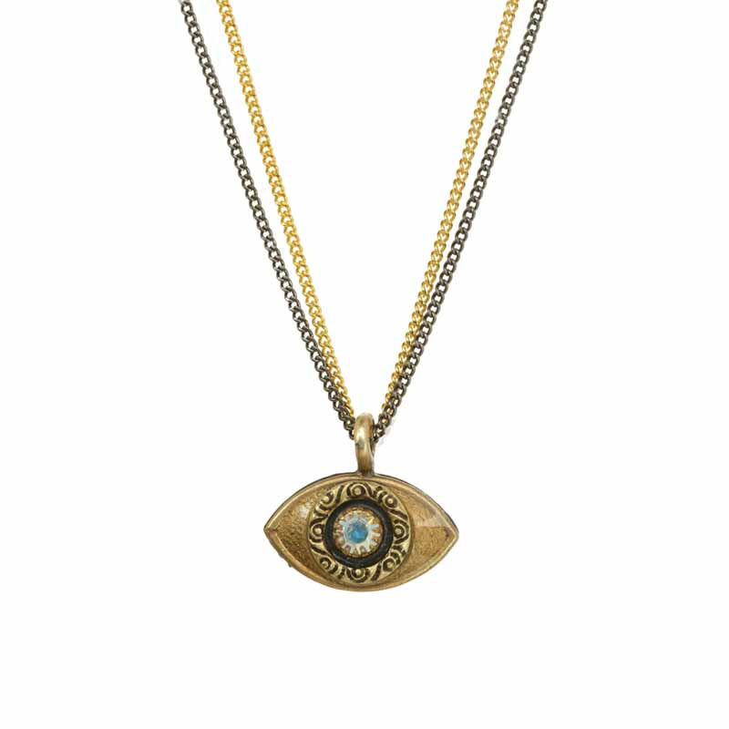 Medium Gold Eye on Two Chains Necklace