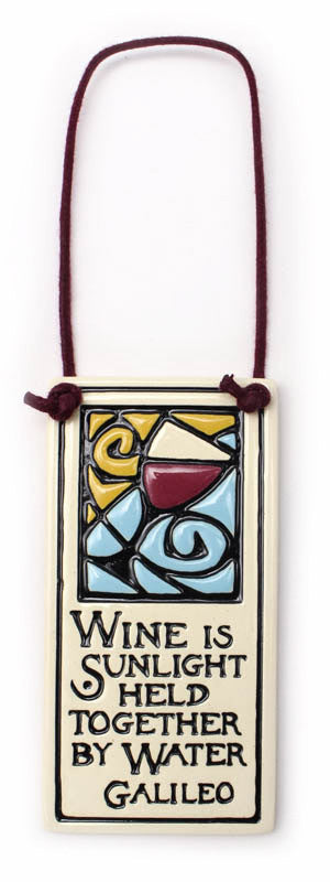 Wine Is Sunlight Wine Tag Ceramic Tile