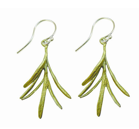 Petite Herb Rosemary Wire Earrings by Michael Michaud