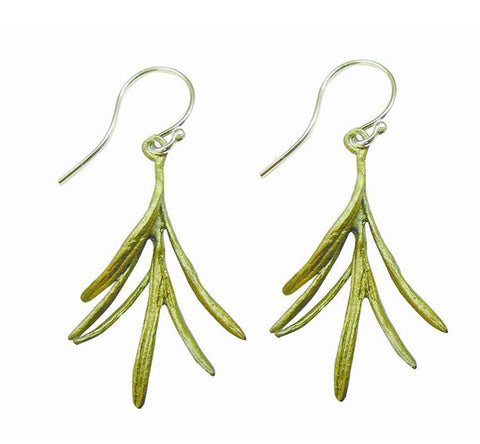 Petite Herb Rosemary Wire Earrings by Michael Michaud