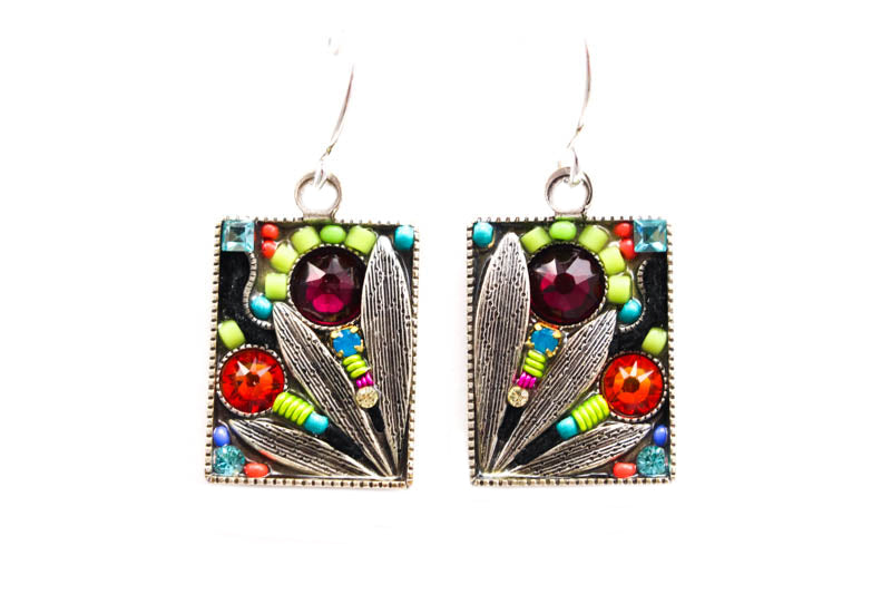 Multi Color Luxe Leaf Earrings by Firefly Jewelry