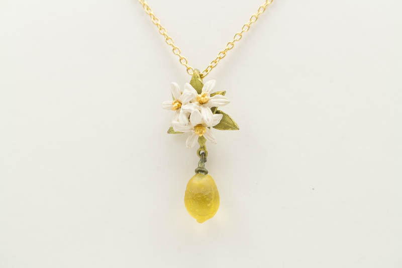 Lemon Drop 16 Inch Adjustable Flower Pendant Necklace by Michael Michaud