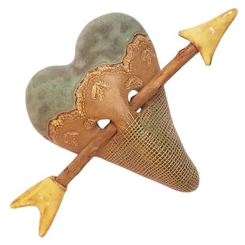 Emma in Old Copper Heart Ceramic Wall Art