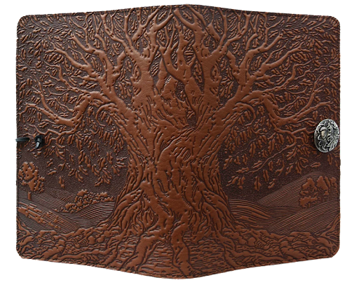 Small Leather Journal - Tree of Life in Saddle
