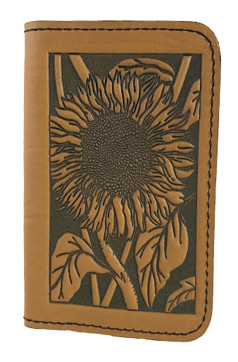 Leather Card Holder - Sunflower in Marigold