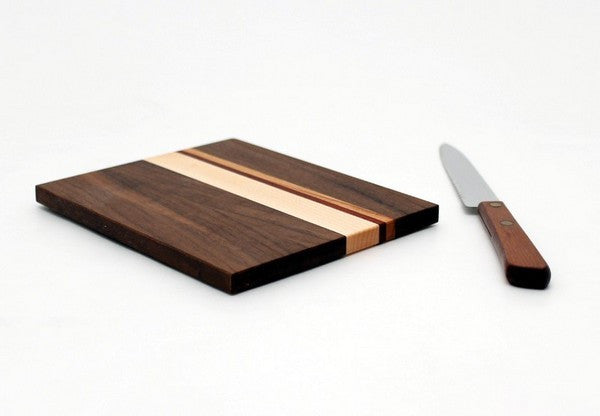 Large Striped Trivet in Walnut - 5"x6"