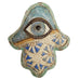 Butter Blue Hamsa Ceramic Wall Art by Laurie Pollpeter